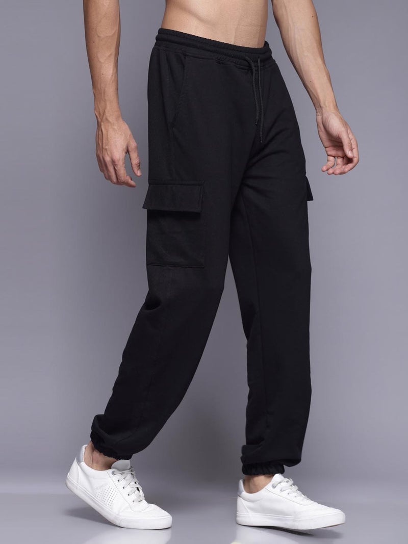FLYNOFF Black Flap Pocket Loose Fit Cargo - Image 2